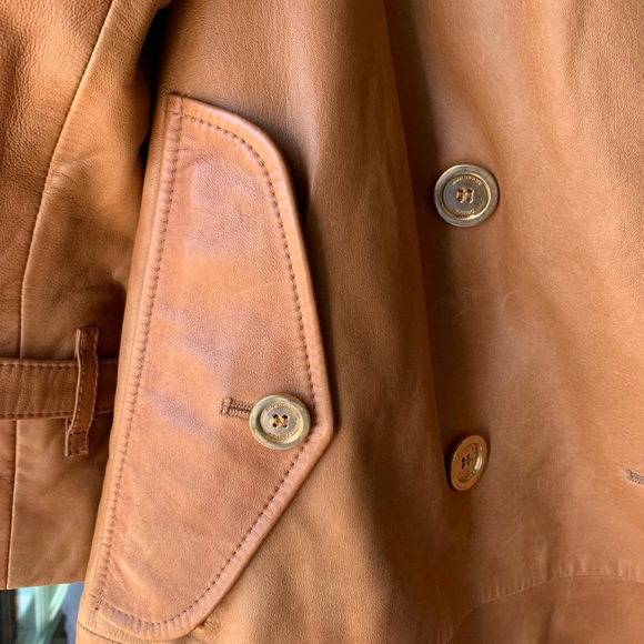 Vintage Leather Burberry Trench Coat - Picture 2 of 5
